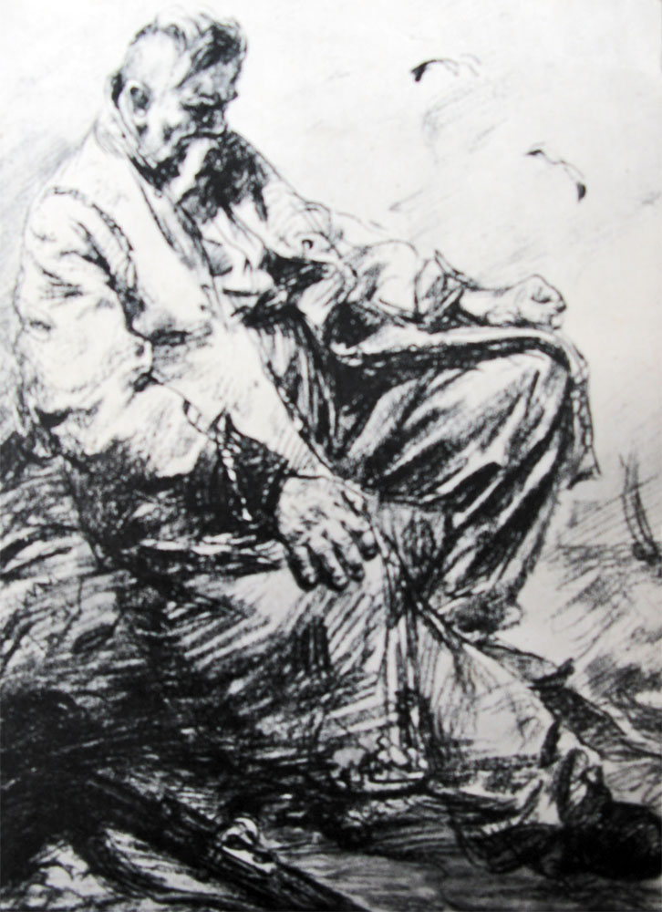 Начерк «Тарас». 1957. Папір, вугільний олівець